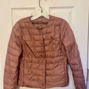 Uniqlo Women Ultra Light Down Jacket Puffer Packable Lightweight Snaps Rose XS